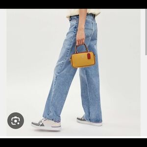 Coach Yellow Mini Bag with Red Details